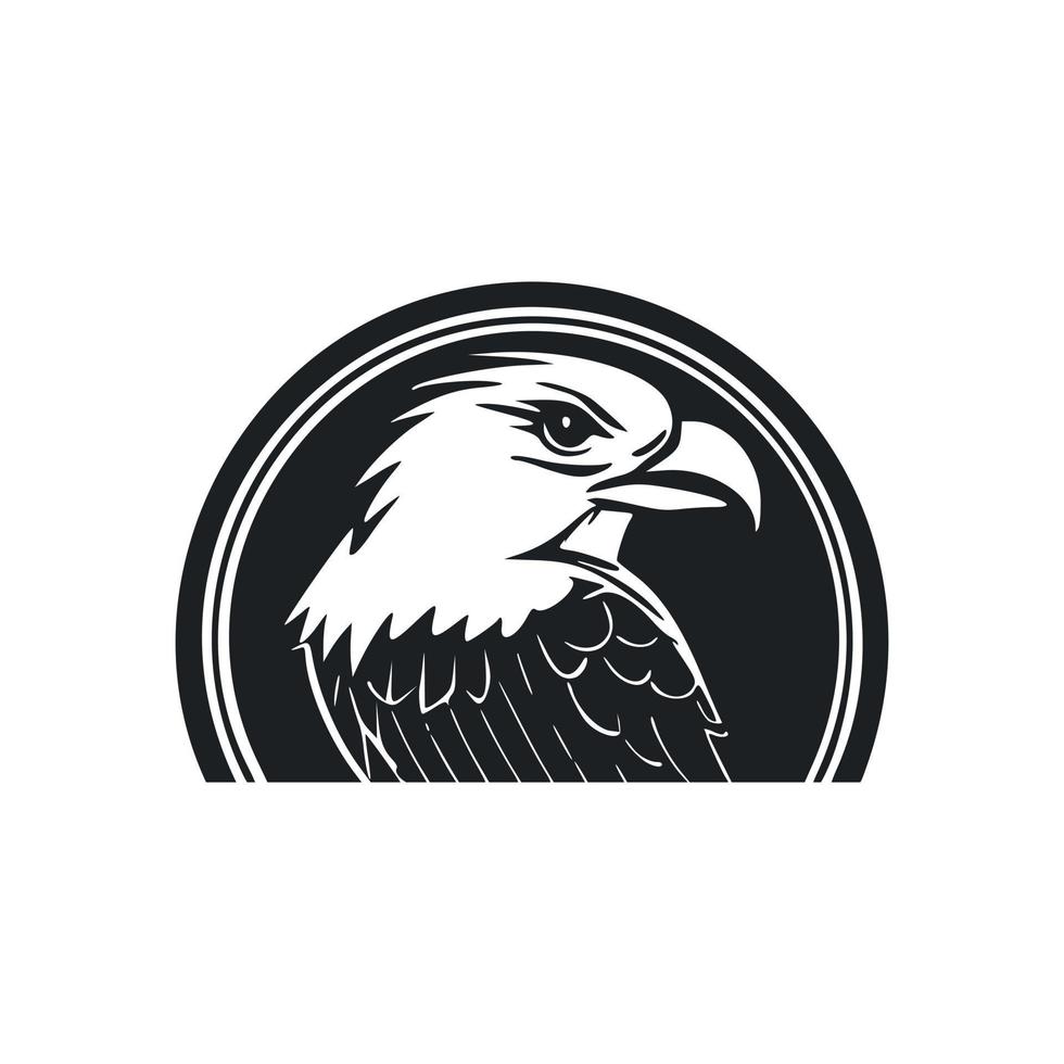 negro y blanco sencillo logo con encantador águila vector