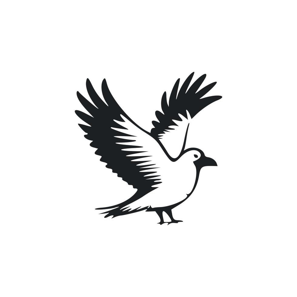 negro y blanco básico logo con dulce águila vector