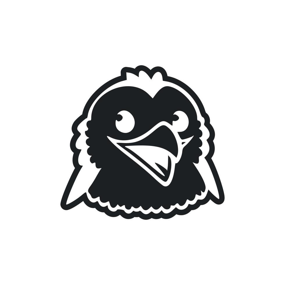 negro y blanco sencillo logo con un encantador y linda águila. vector