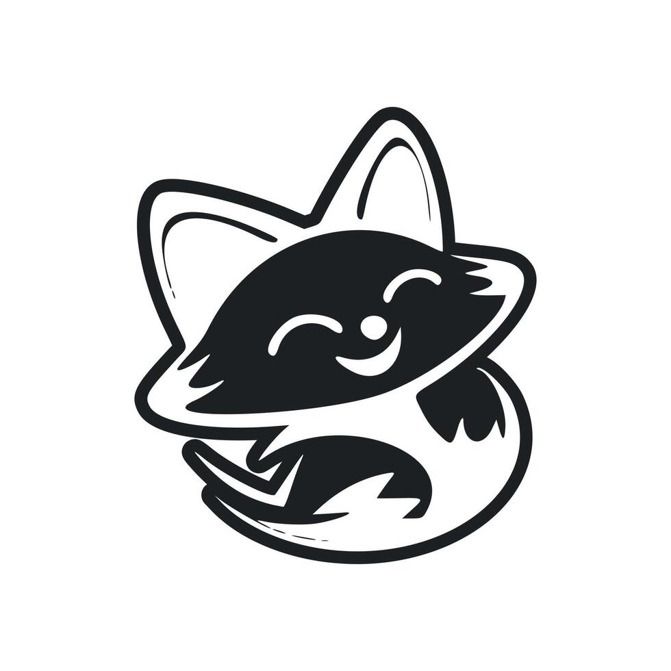 Black and white basic logo with Lovely Jolly pony. vector