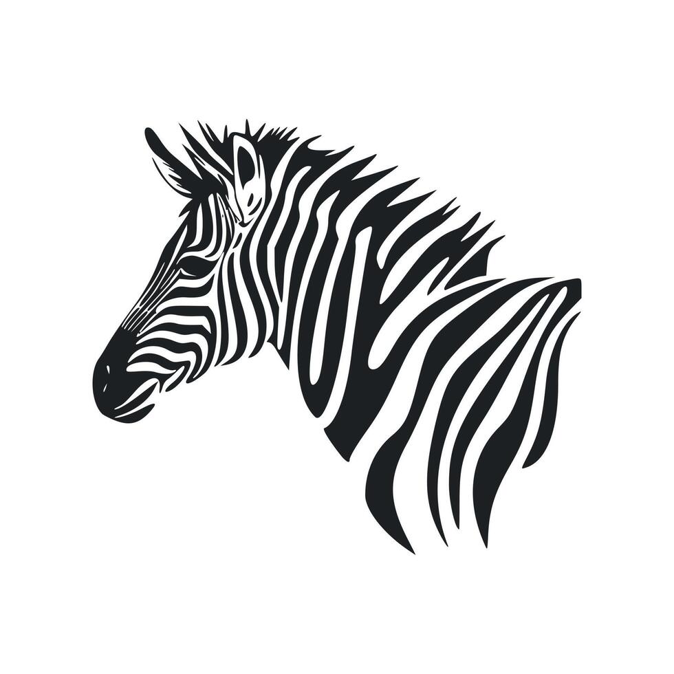 Black and white basic logo with charming zebra vector