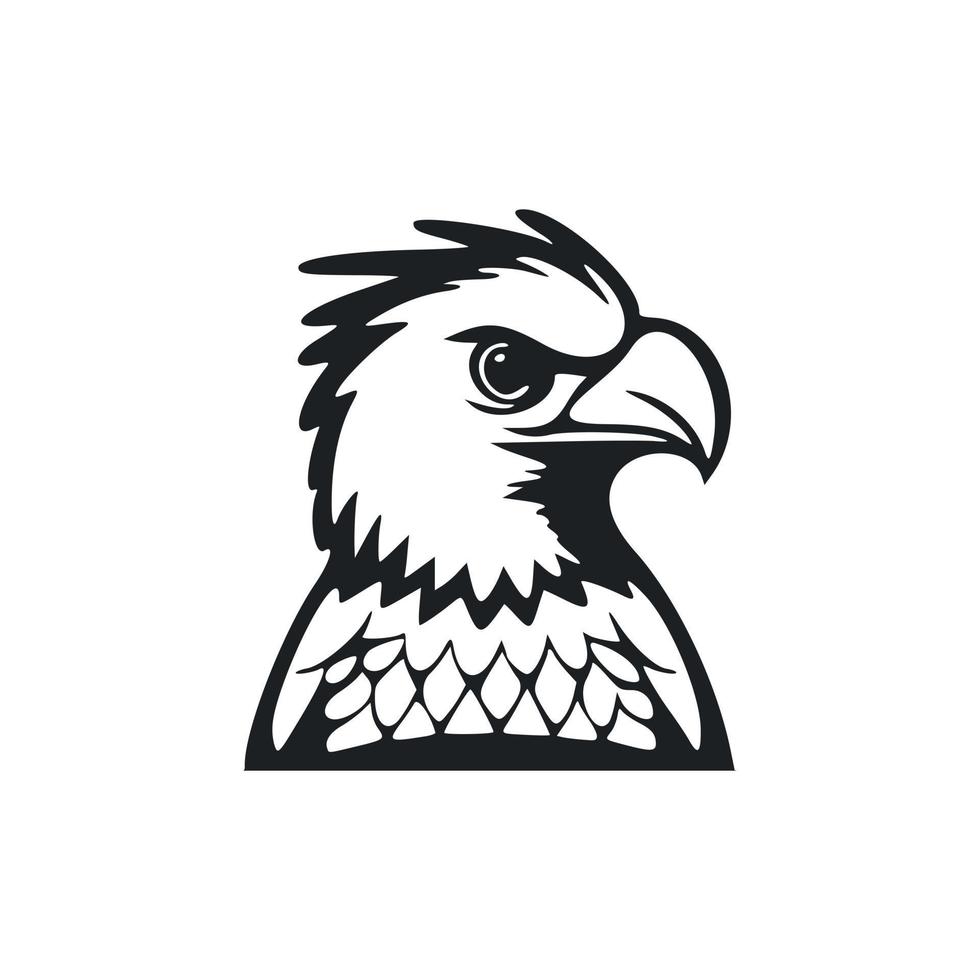 negro y blanco básico logo con un encantador águila vector