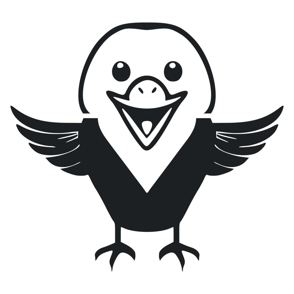 negro y blanco sencillo logo con un adorable y linda águila. vector