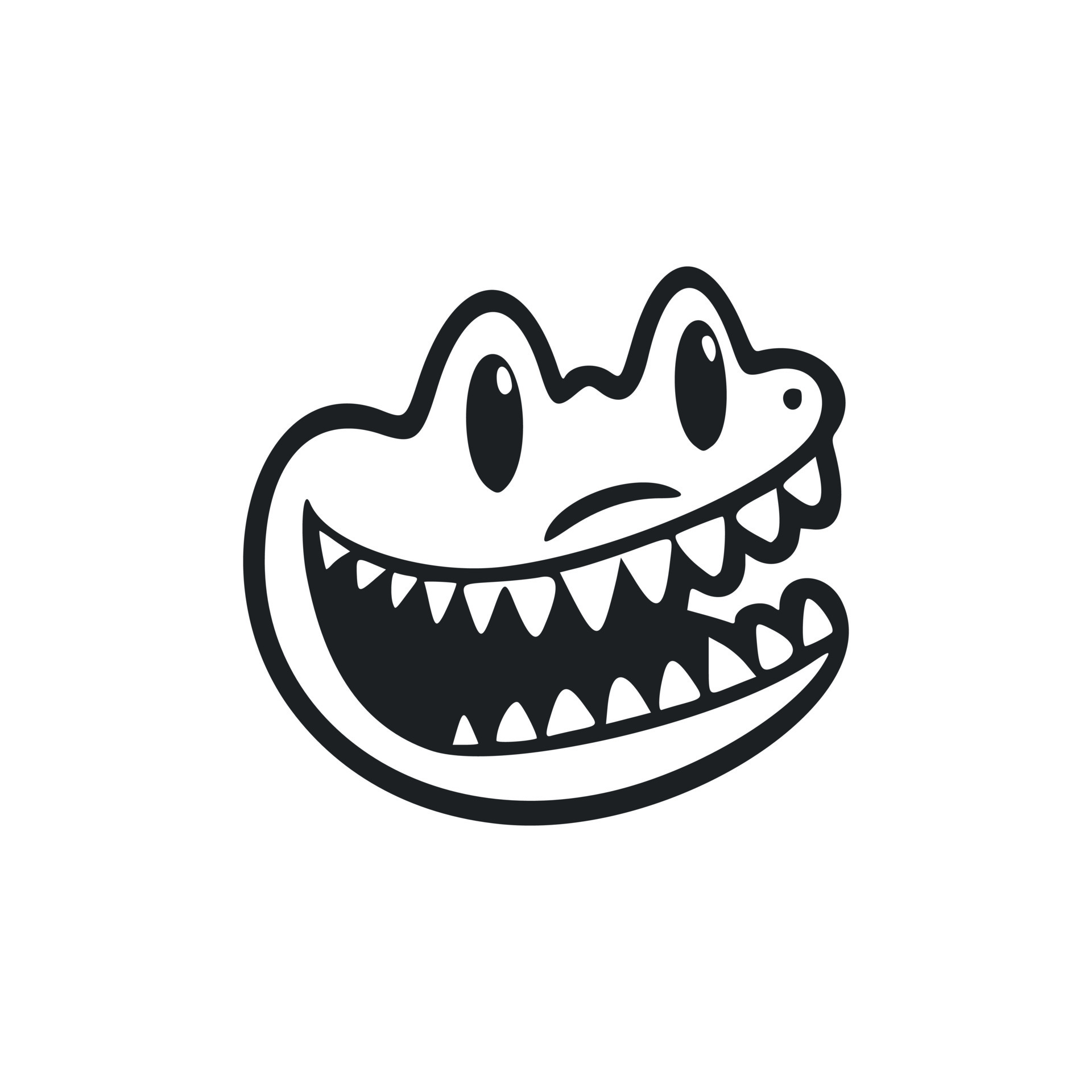 Black and white Uncomplicated logo with Sweet Cheerful crocodile ...