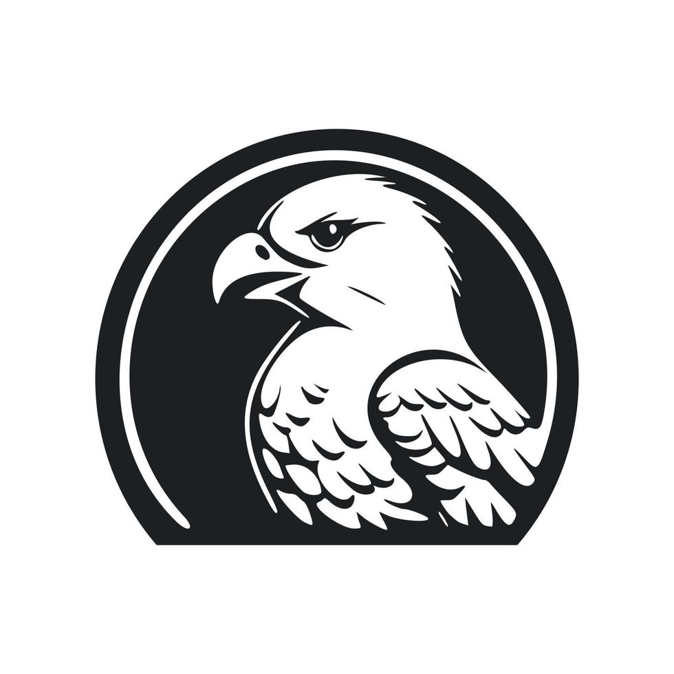 Black and white light logo with an adorable eagle vector