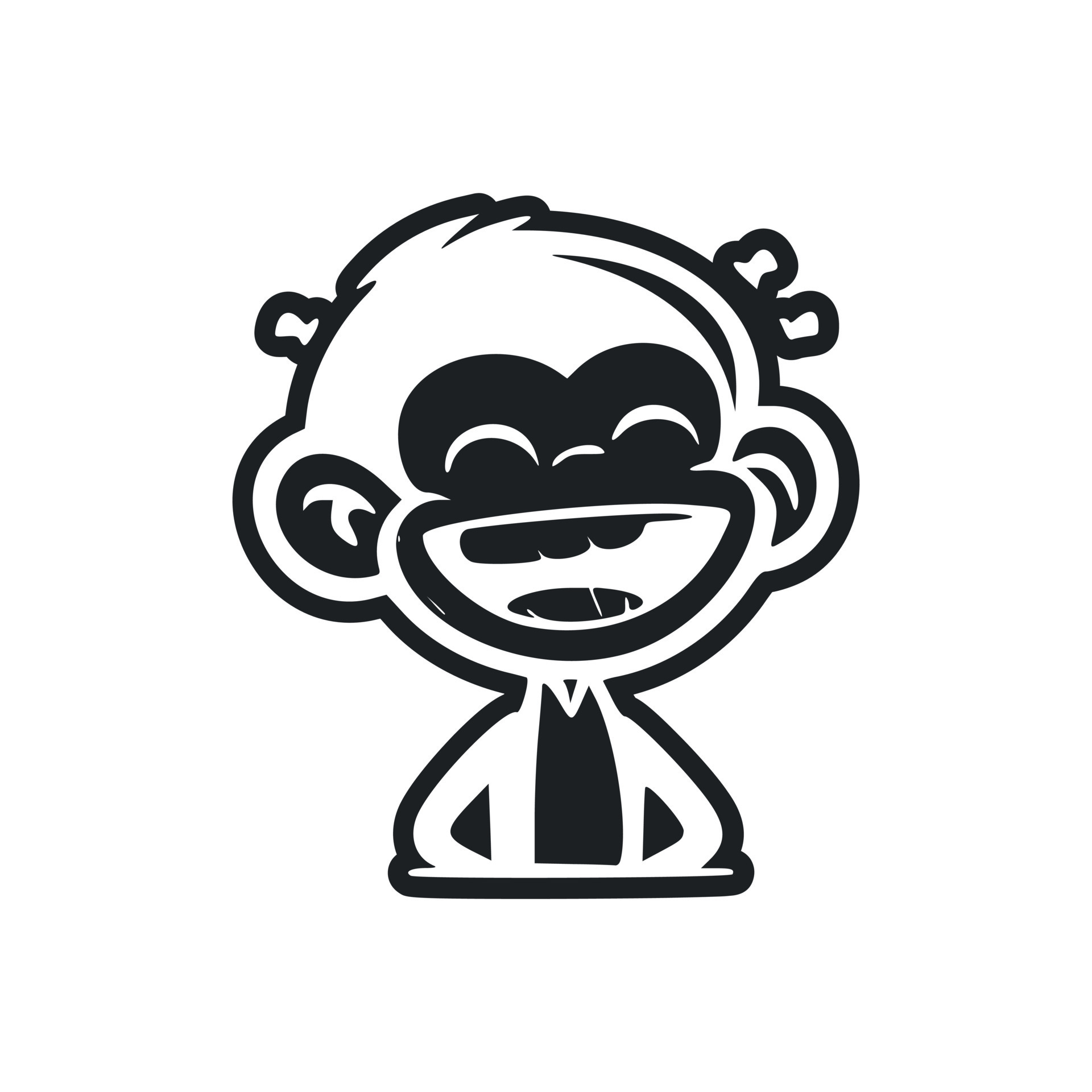 Black and white Uncomplicated logo with aesthetic and cute monkey ...