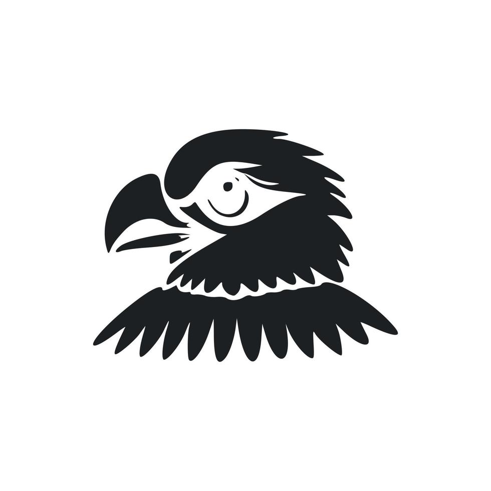 Black and white basic logo with an adorable eagle vector