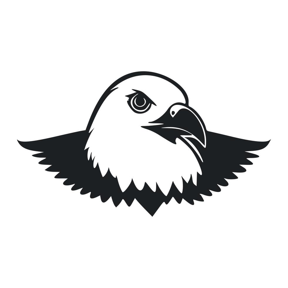 negro y blanco sencillo logo con un adorable águila vector