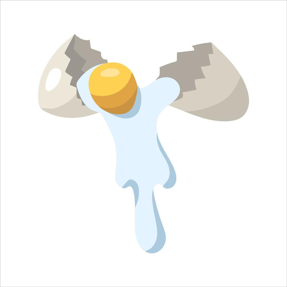 A broken egg. vector illustration on a white background.