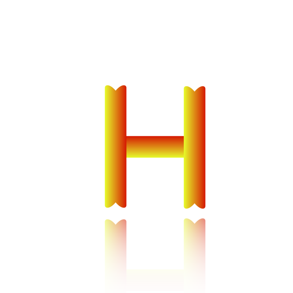 3d illustration blender text alphabet H on a transparent background suitable for design logo symbols png