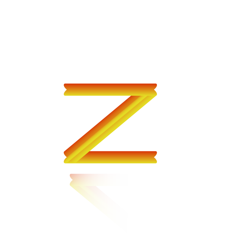 3d illustration blender text alphabet Z on a transparent background suitable for design logo symbols png