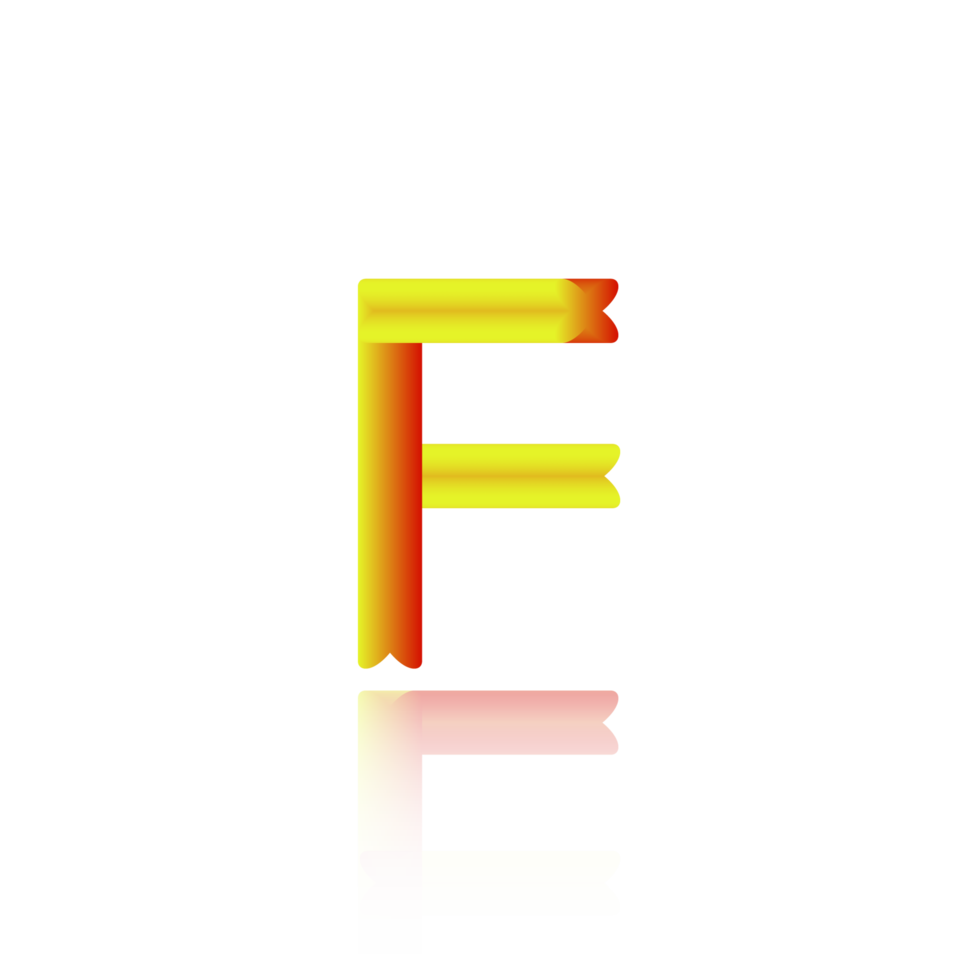 3d illustration blender text alphabet F on a transparent background suitable for design logo symbols png