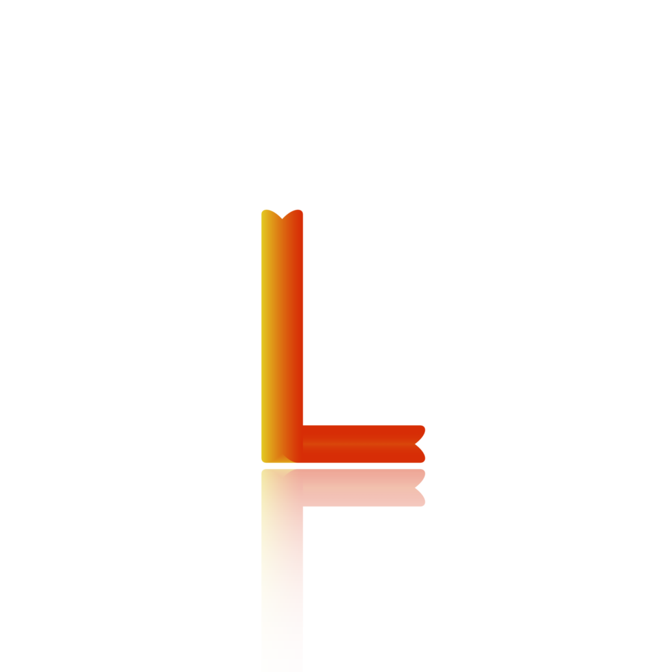 3d illustration blender text alphabet L on a transparent background suitable for design logo symbols png