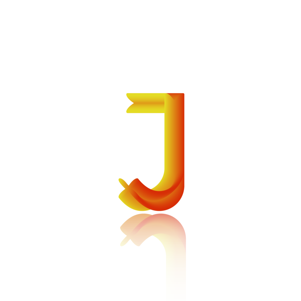 3d illustration blender text alphabet J on a transparent background suitable for design logo symbols png