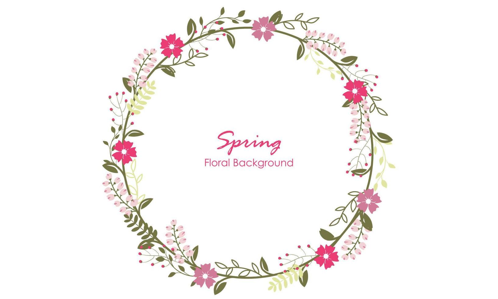 spring flower element circle frame vector