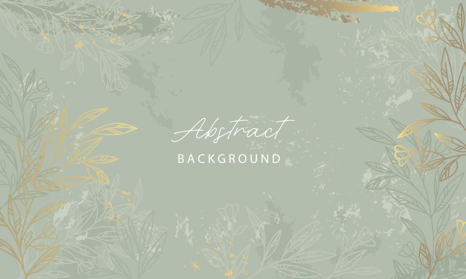 Luxury floral background with gold leaves vector