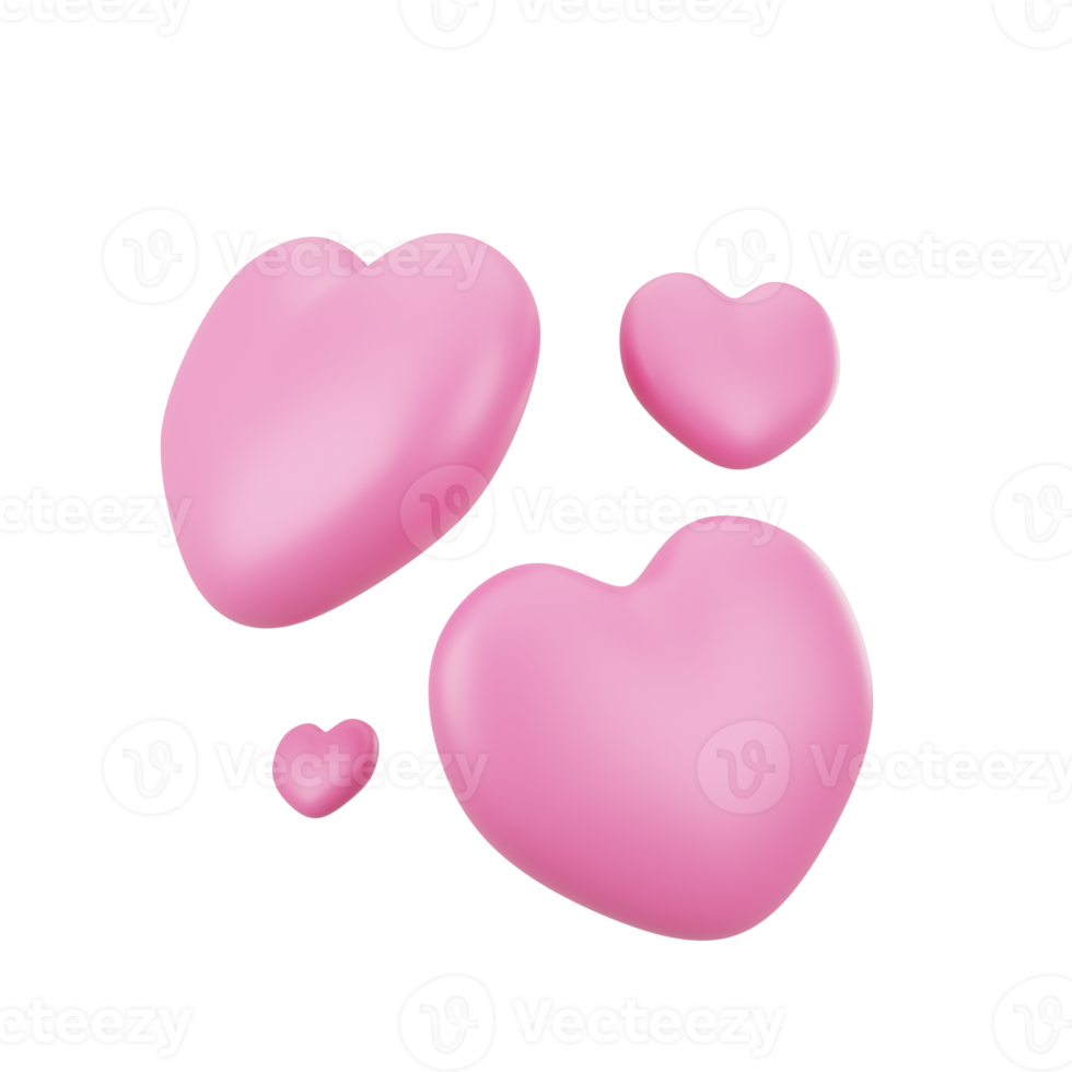 3d pink love illustration icon object png