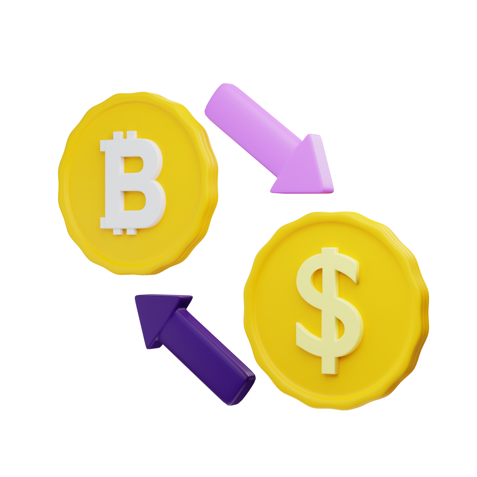 Free 3d Rendering Conversion Bitcoin To Dollar Illustration Object With 