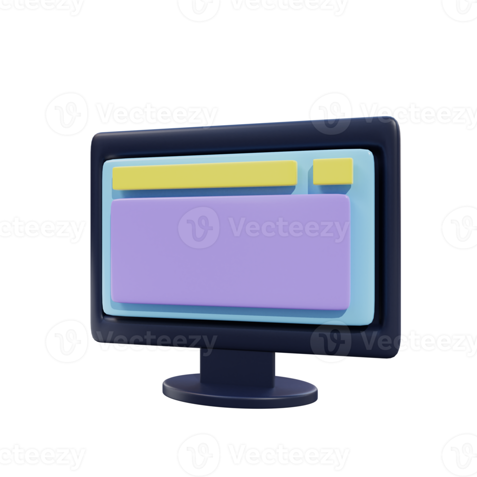 3d rendering monitor illustration object png