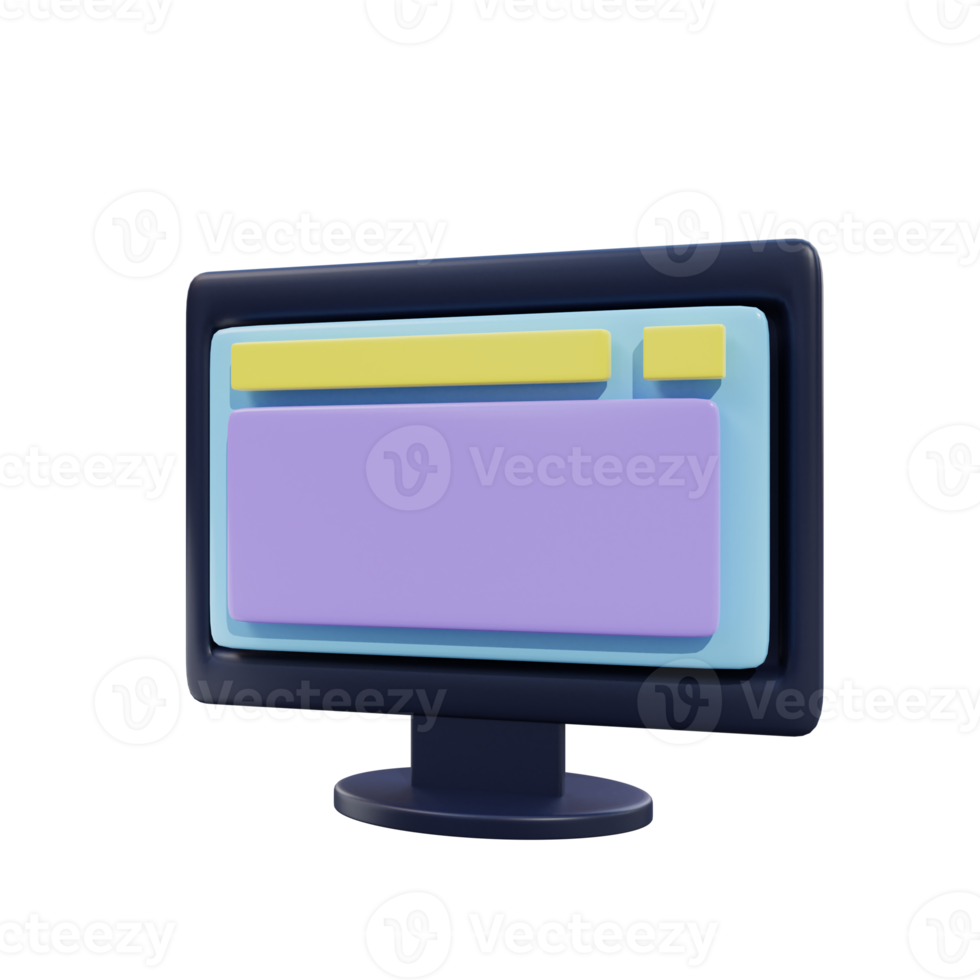 3d Renderização monitor ilustração objeto png