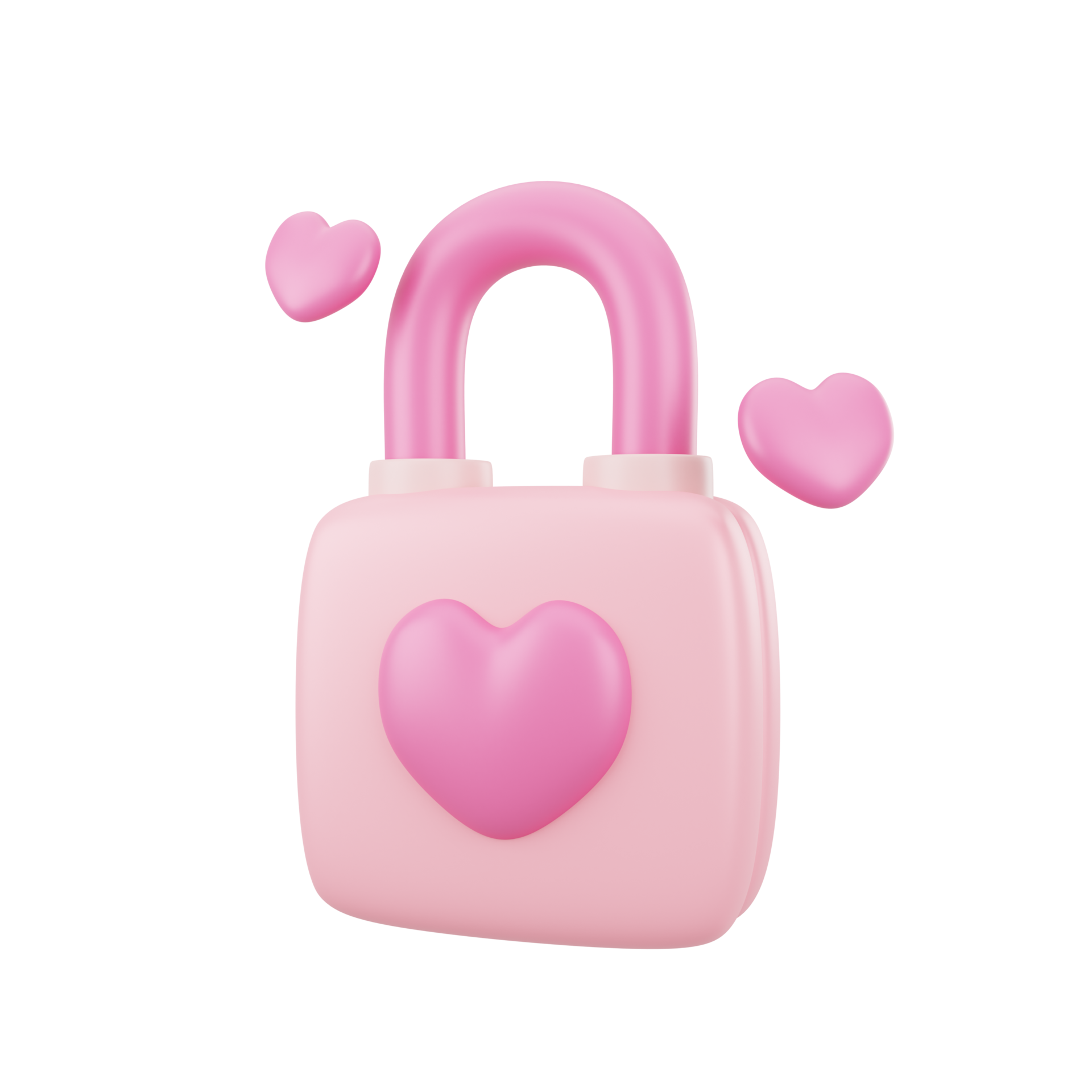 Free 3d pink lock with love illustration icon object 19979300 PNG with