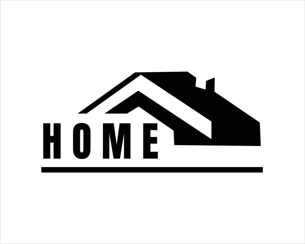 black simple house silhouette logo vector