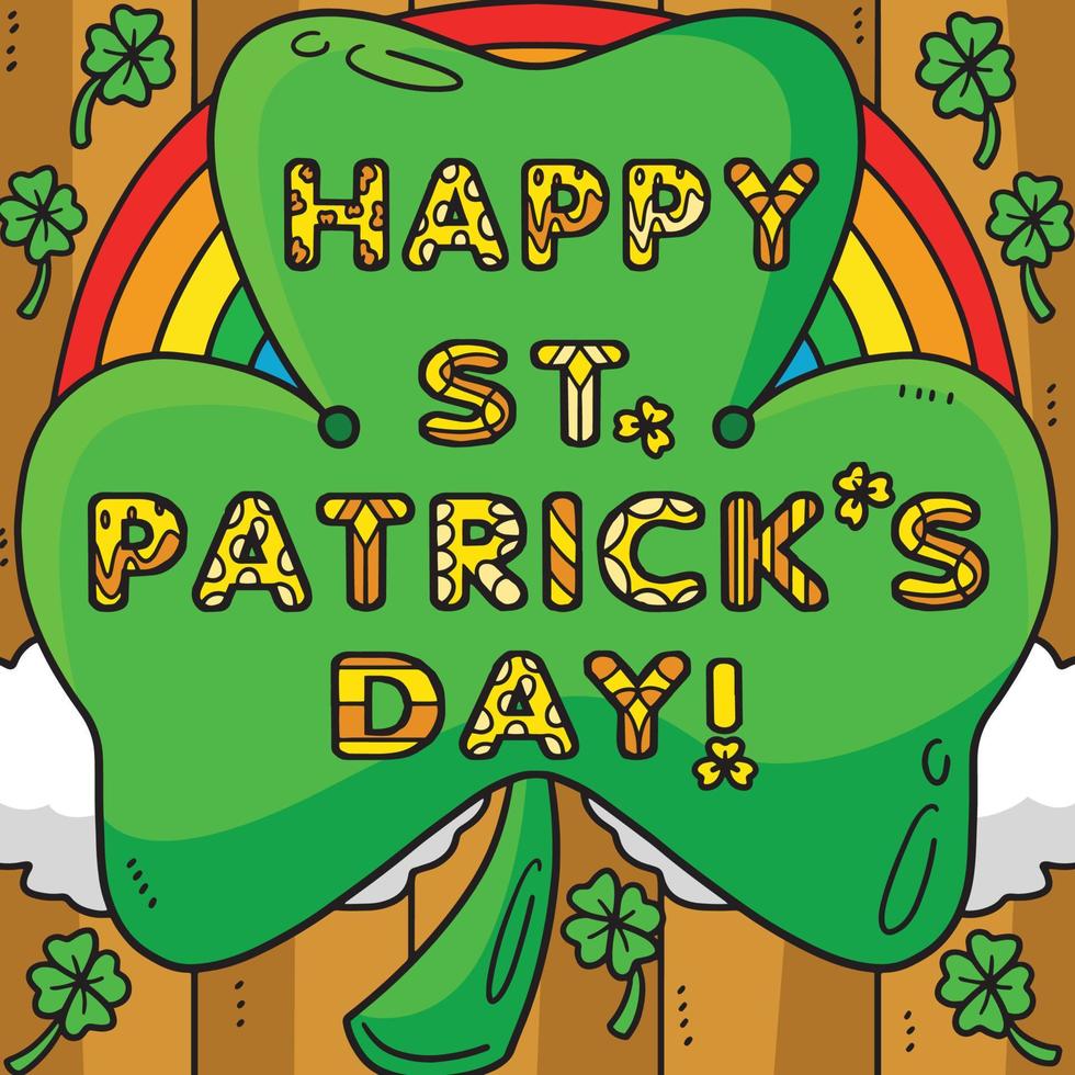 Happy Saint Patricks Day Colored Cartoon vector