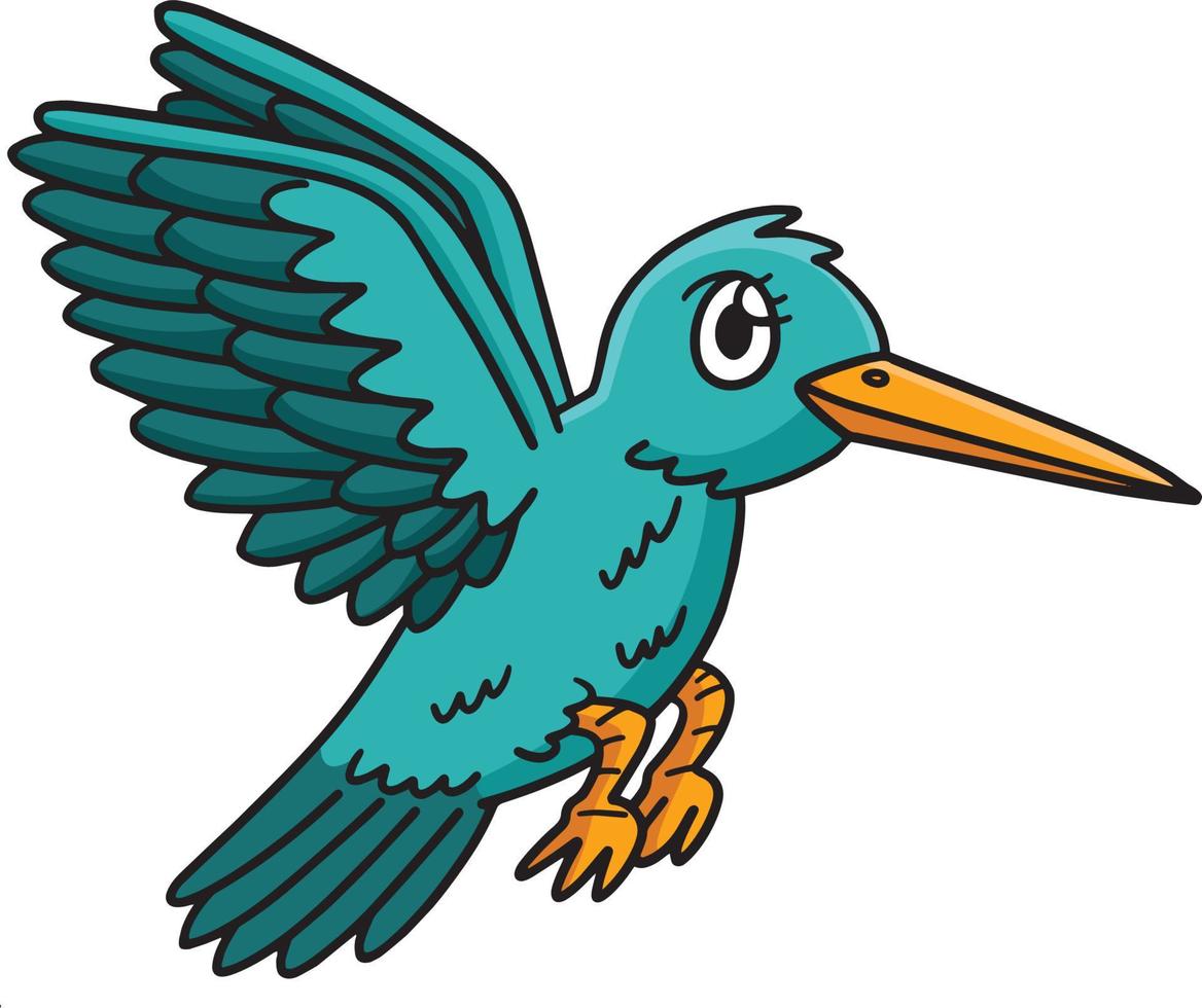 Spring Flying Bird Cartoon Colored Clipart vector