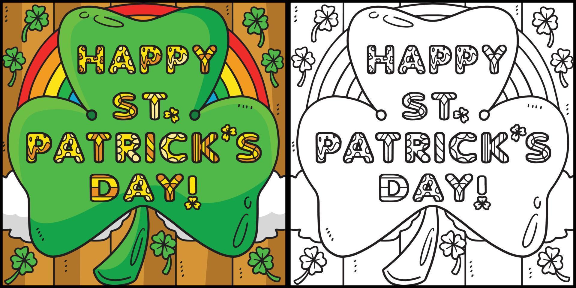 Happy Saint Patricks Day Coloring Illustration vector