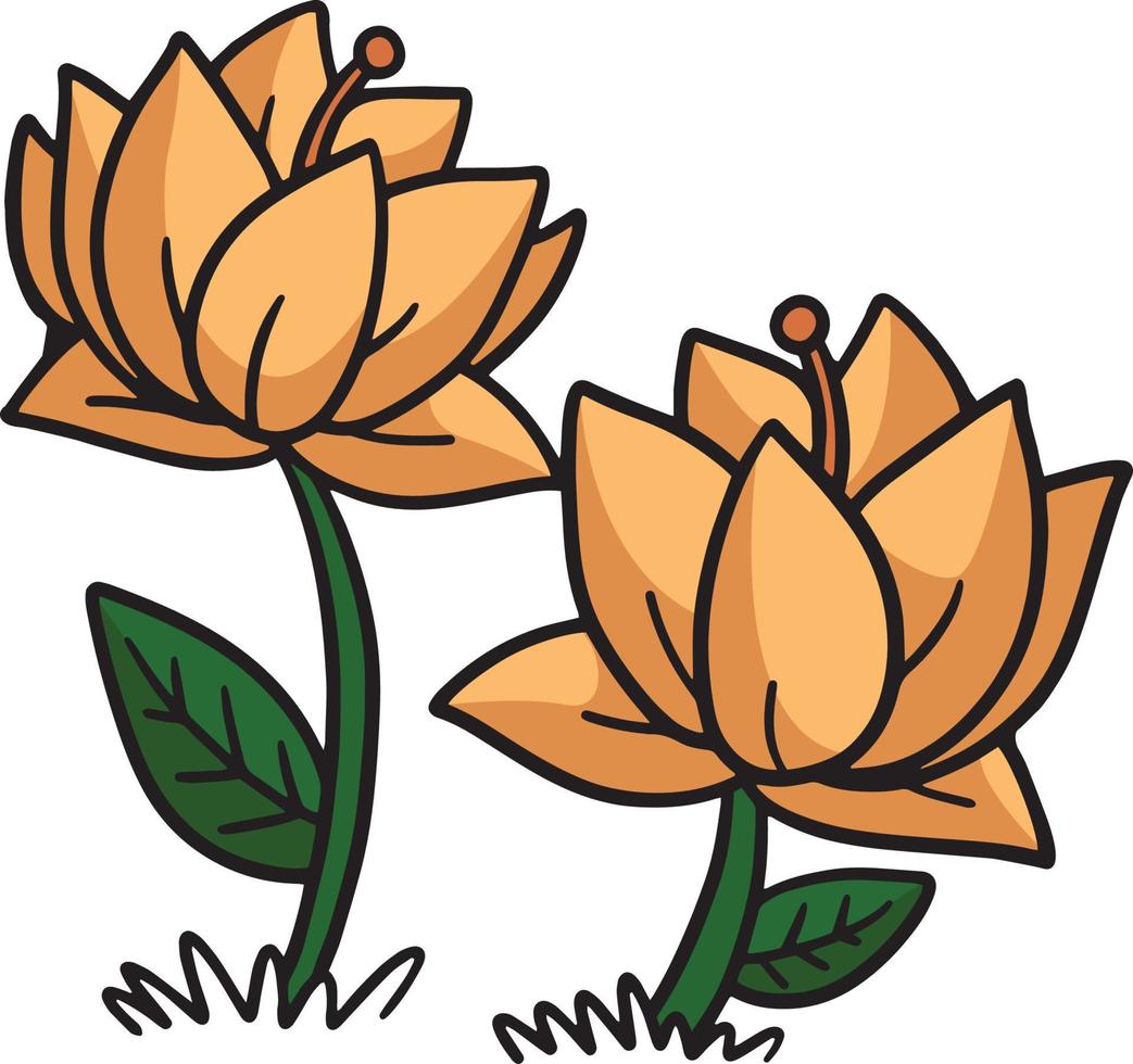 Spring Flower Cartoon Colored Clipart Illustration vector