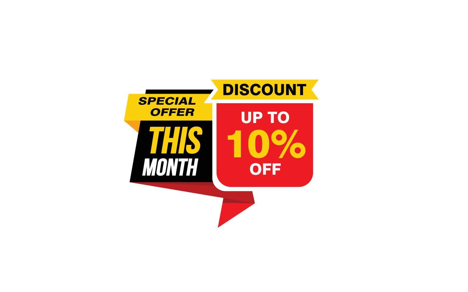 10 Percent THIS MONTH offer, clearance, promotion banner layout with sticker style. vector