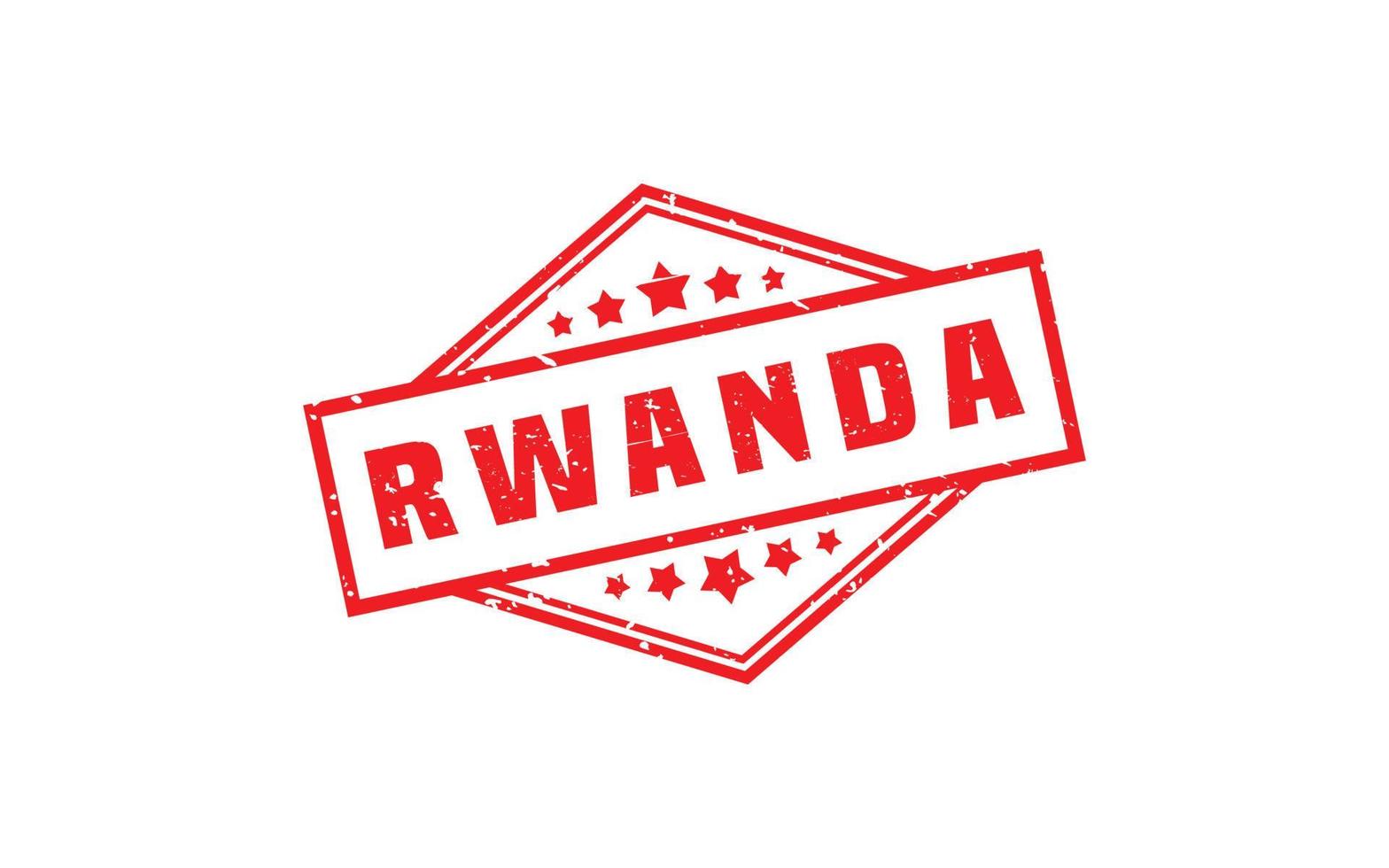 RWANDA stamp rubber with grunge style on white background vector