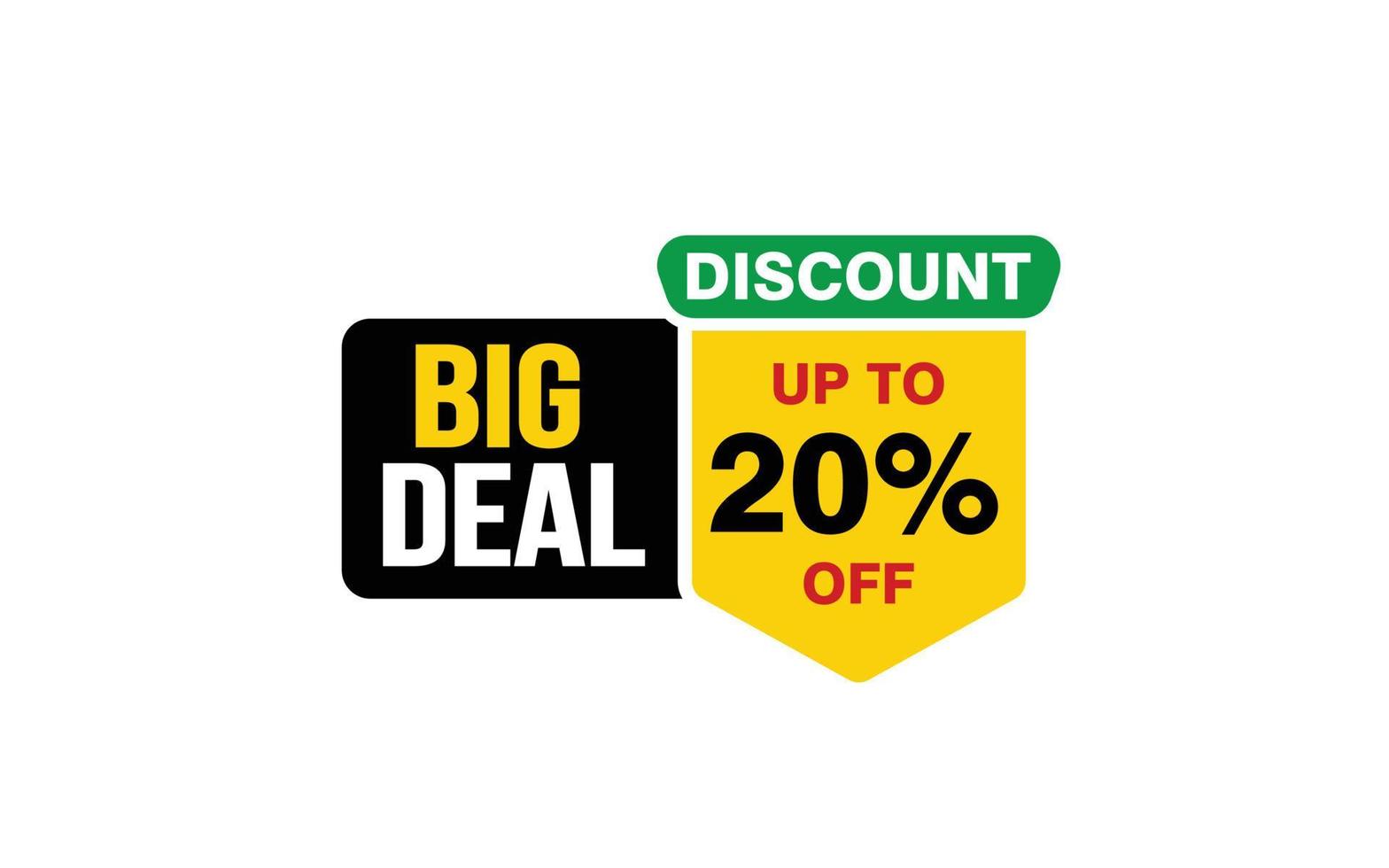 20 Percent BIG DEAL offer, clearance, promotion banner layout with sticker style. vector