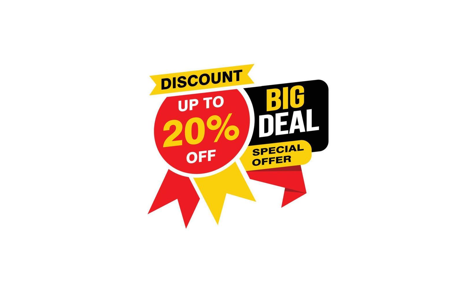 20 Percent BIG DEAL offer, clearance, promotion banner layout with sticker style. vector