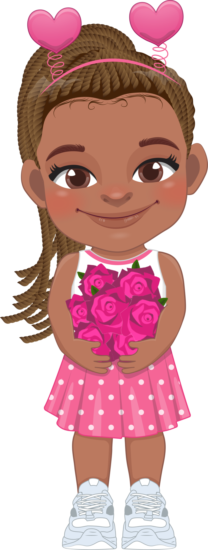 Free Valentine American African kid with little black girl holding rose flower. Dating, Celebrating Valentines day flat icon. Brown braided hair young girlfriend cartoon character PNG. 19980362 PNG with Transparent Background Free Valentine American African kid with little black girl holding rose flower. Dating, Celebrating Valentines day flat icon. Brown braided hair young girlfriend cartoon character PNG. 19980362 PNG with Transparent Background