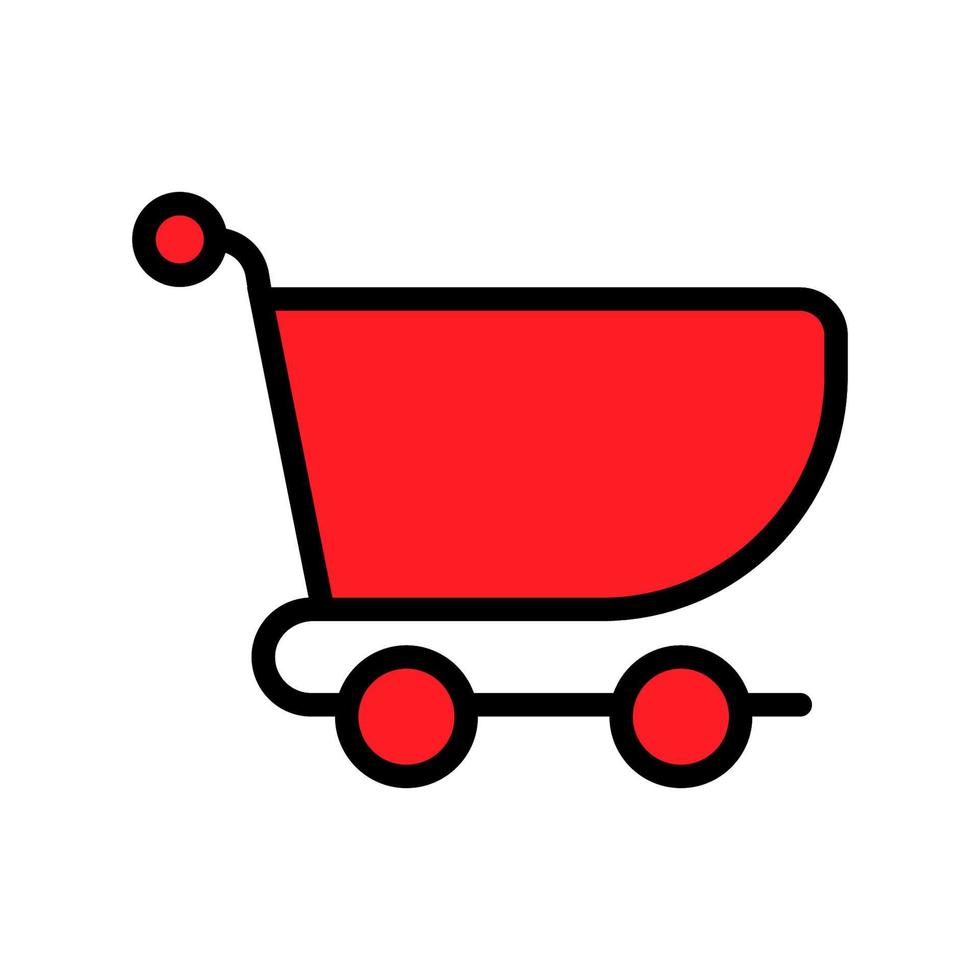 línea de icono de carrito de compras aislada sobre fondo blanco. icono negro plano y delgado en el estilo de contorno moderno. símbolo lineal y trazo editable. ilustración de vector de trazo simple y perfecto de píxeles