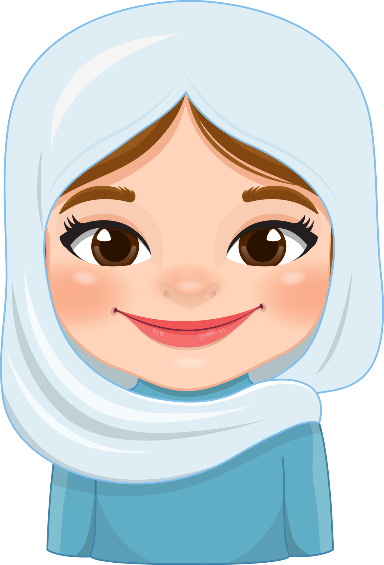 Cute Muslim or Islam Girl Cartoon Character PNG 19980519 PNG