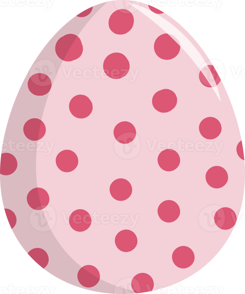 Pink and Dot Drawing on Easter Egg PNG