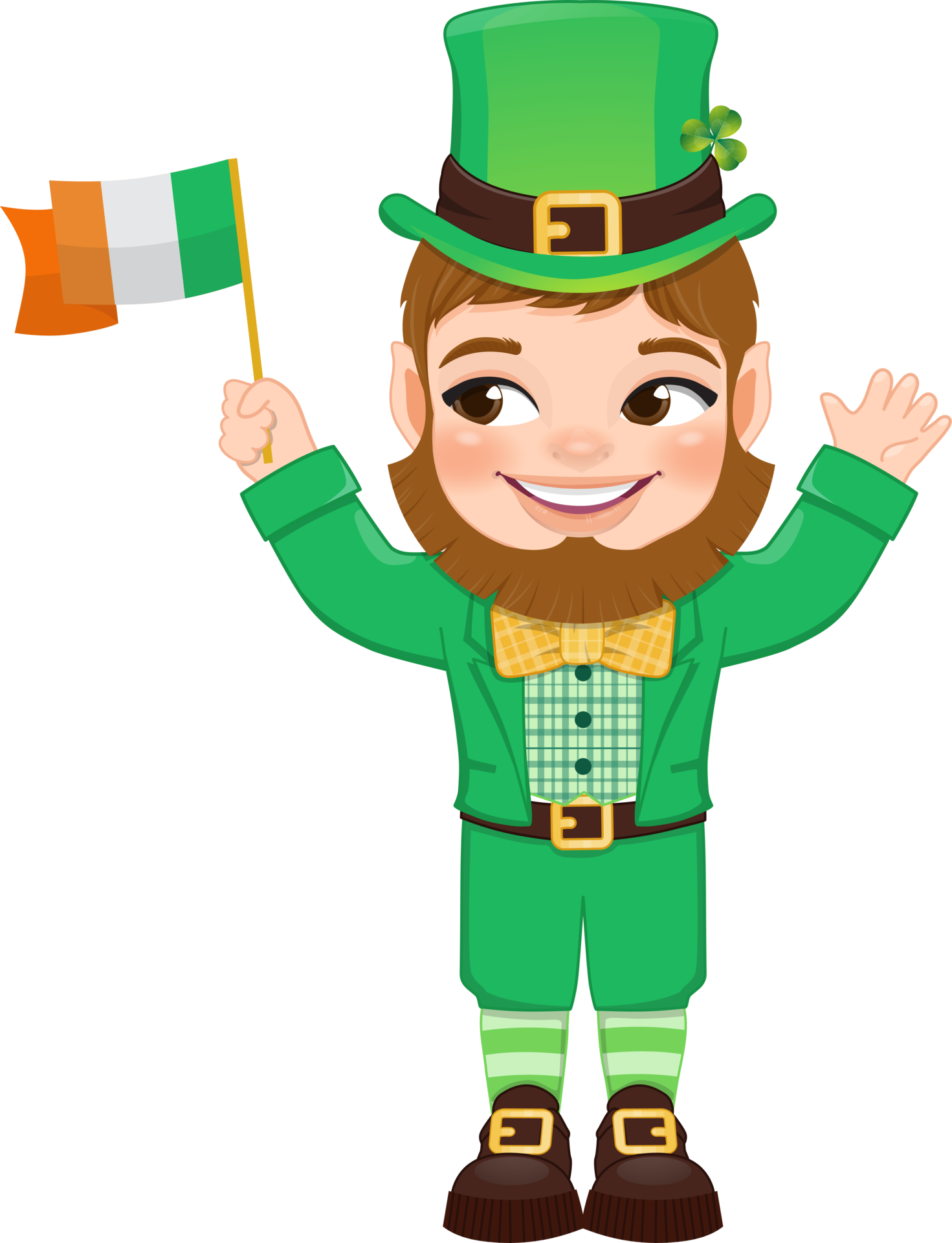 St Patrick s Day with leprechaun in a green suit Cute leprechaun St Patrick s Day with leprechaun in a green suit Cute leprechaun