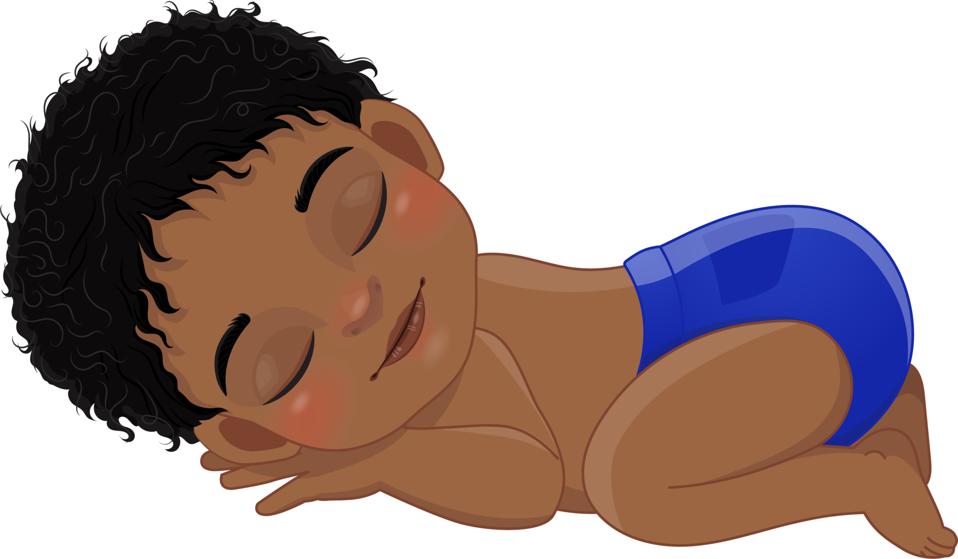 Free Cartoon character sleeping black baby boy wearing royal blue ruffled diaper cartoon 19980605 PNG with Transparent Background Free Cartoon character sleeping black baby boy wearing royal blue ruffled diaper cartoon 19980605 PNG with Transparent Background