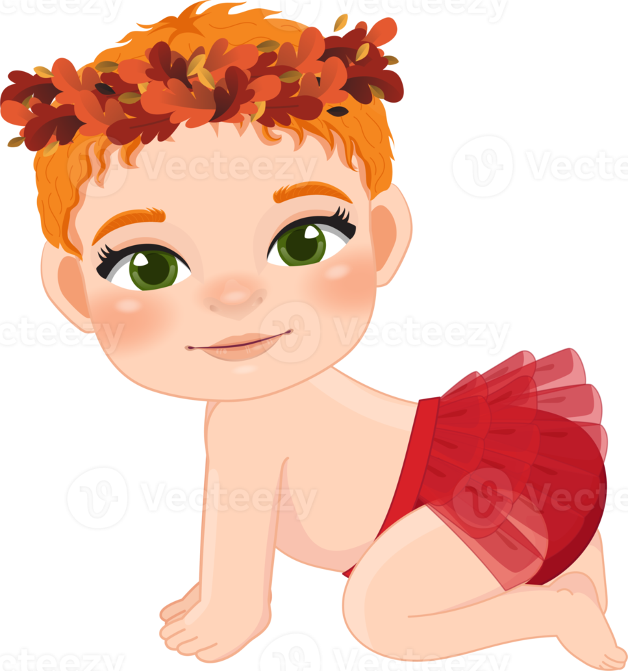 Babys 1 das Erntedankfest mit süß Baby Mädchen Karikatur zum Baby Kleidung, Gruß und Einladung Karte, Poster, und Geschenke Design. png