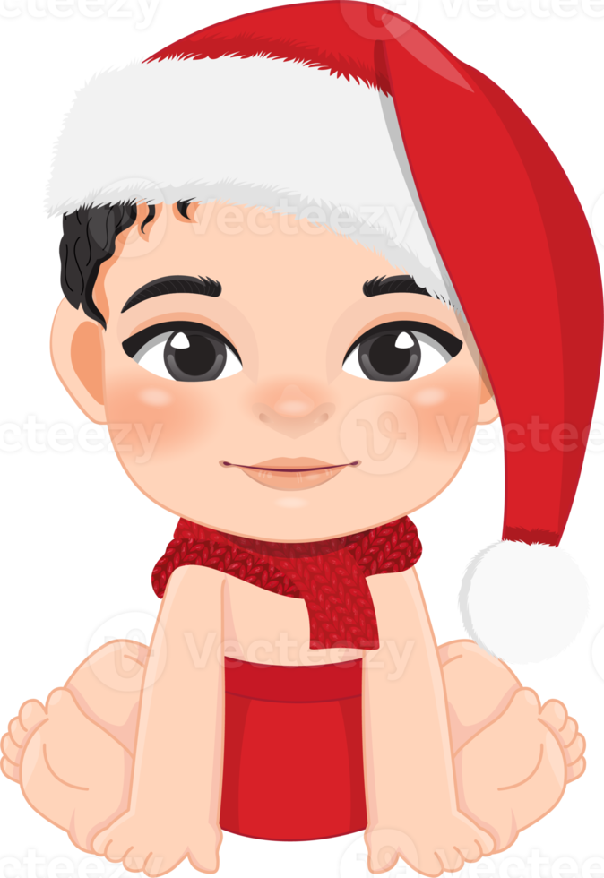 bebê claus com fofa bebê Garoto desenho animado personagem png