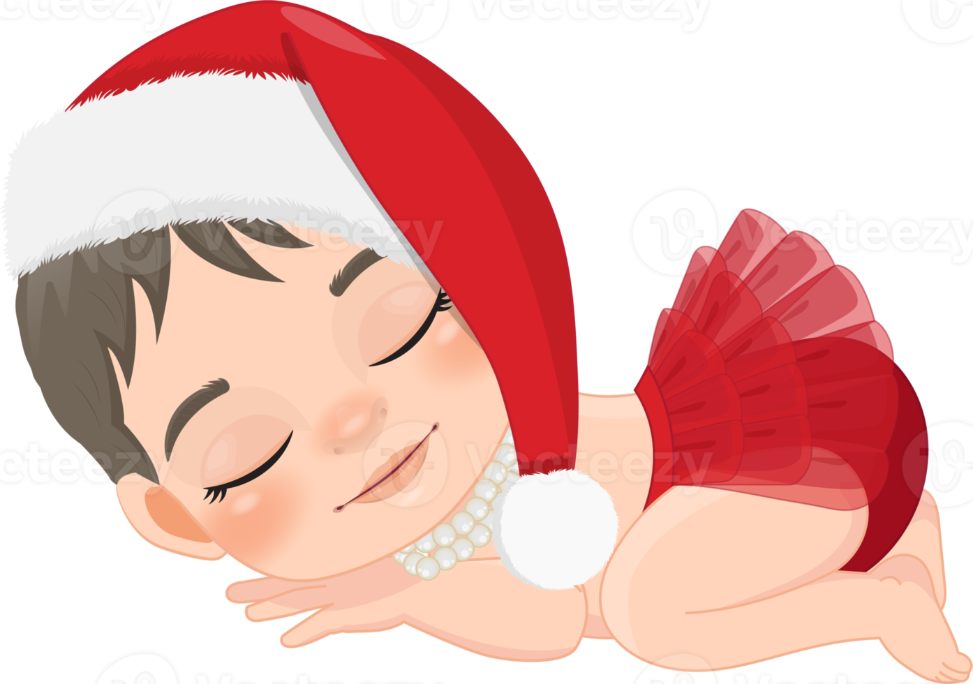 Baby Claus with Cute Baby Girl Cartoon Character png