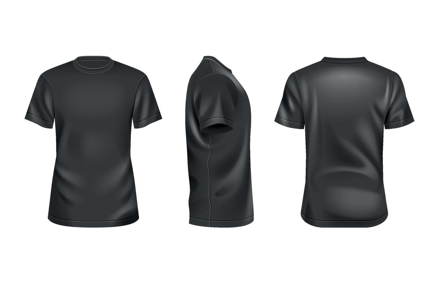 3d negro t camisas vector