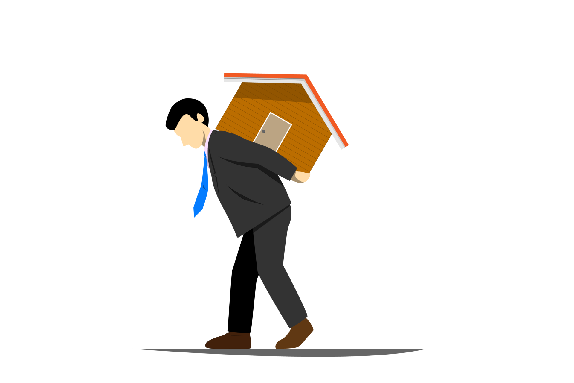 Mann Tragen Haus W hrend Gehen Schwerer Verantwortung Illustration mann-tragen-haus-w-hrend-gehen-schwerer-verantwortung-illustration