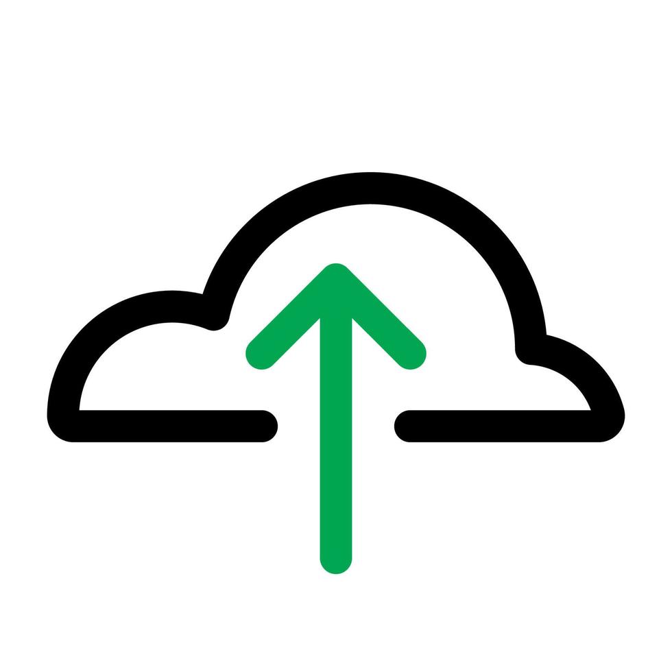 Cloud upload icon line isolated on white background. Black flat thin icon on modern outline style. Linear symbol and editable stroke. Simple and pixel perfect stroke vector illustration.
