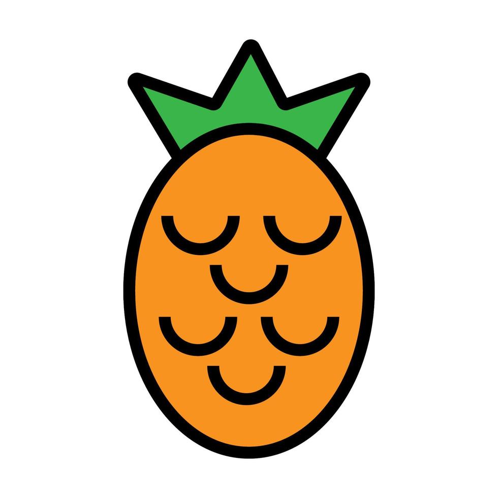 Pineapple icon line isolated on white background. Black flat thin icon on modern outline style. Linear symbol and editable stroke. Simple and pixel perfect stroke vector illustration