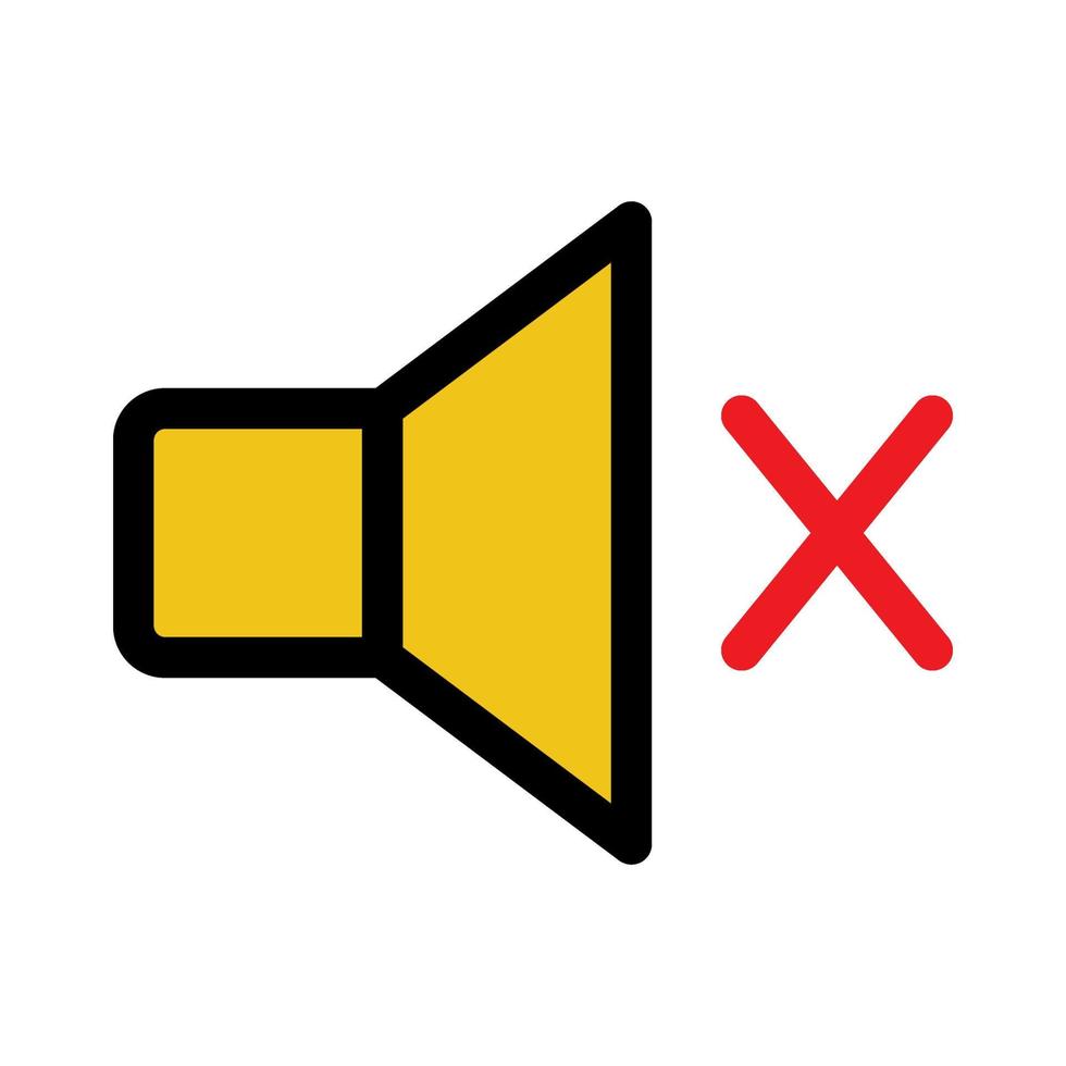 Sound mute icon line isolated on white background. Black flat thin icon on modern outline style. Linear symbol and editable stroke. Simple and pixel perfect stroke vector illustration