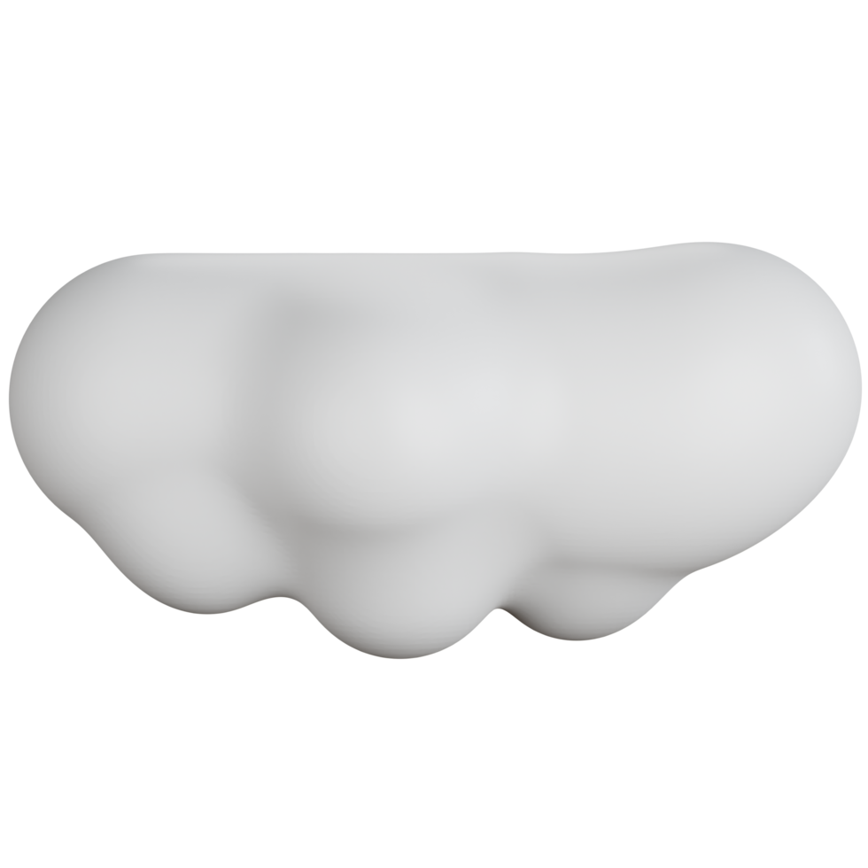 3D Rendering flat clouds isolated png