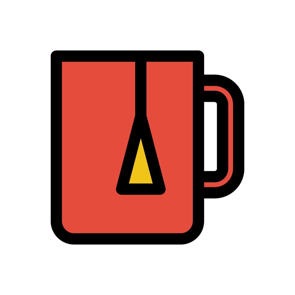 línea de icono de taza de té aislada sobre fondo blanco. icono negro plano y delgado en el estilo de contorno moderno. símbolo lineal y trazo editable. ilustración de vector de trazo simple y perfecto de píxeles